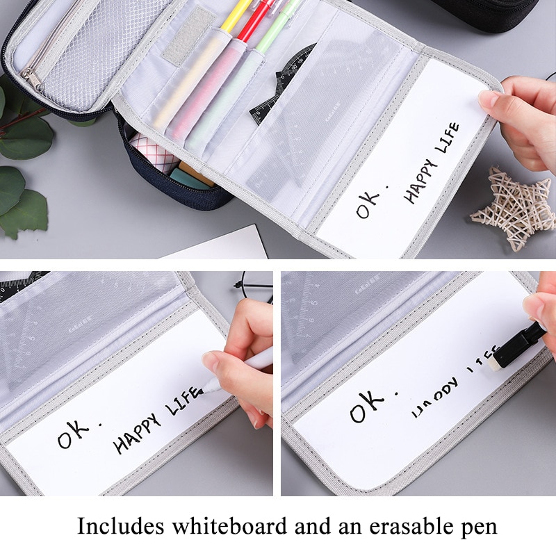 Draagbare Etui Grote Capaciteit Potlood Gevallen Multifunctionele Pencilcase Effen Kleur Estuche Escolar Trousse Scolaire