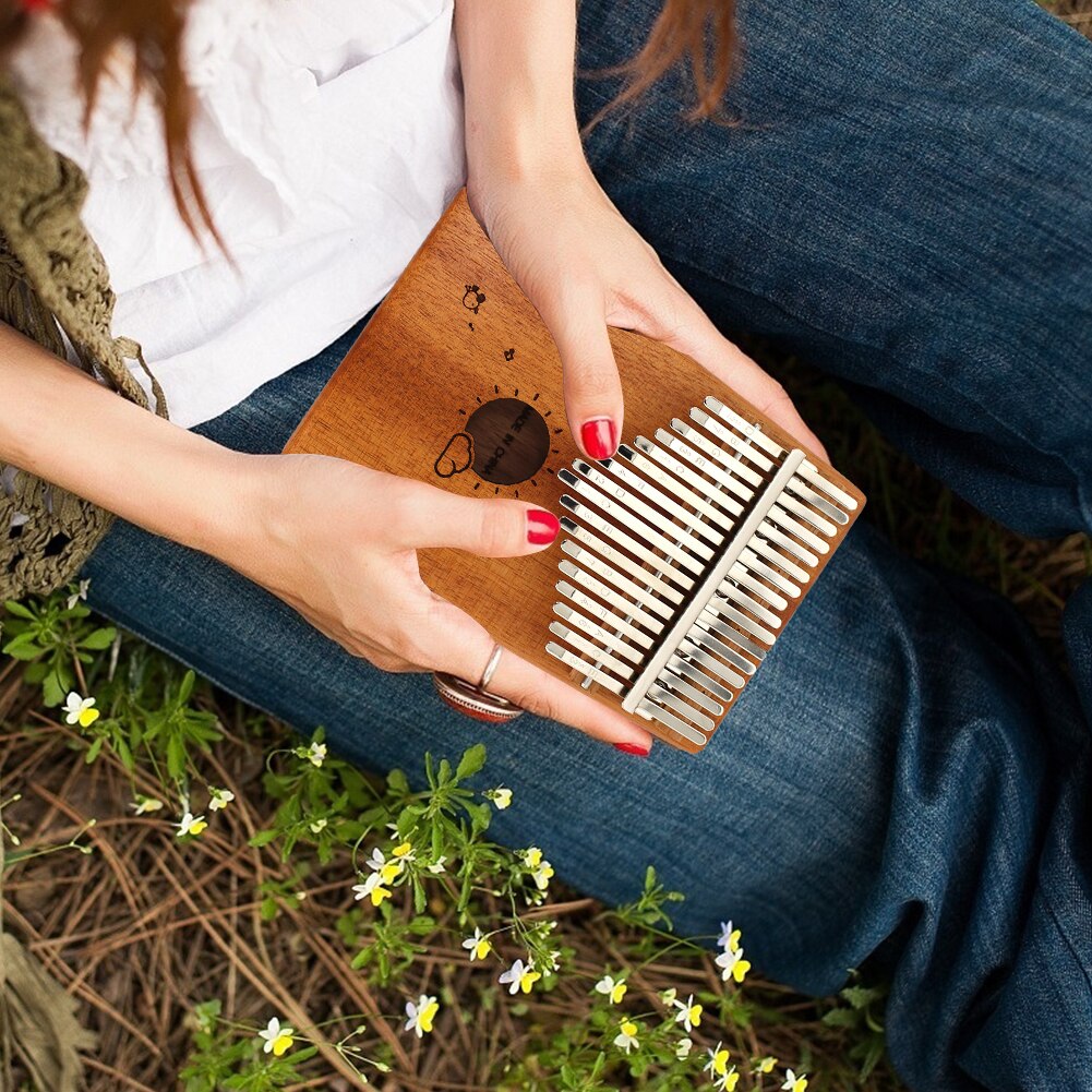 Percussion Musical Instrument Wood Thumb Finger Piano Mahogany 17 Keys Kalimba for Music Lovers Playing Accessories