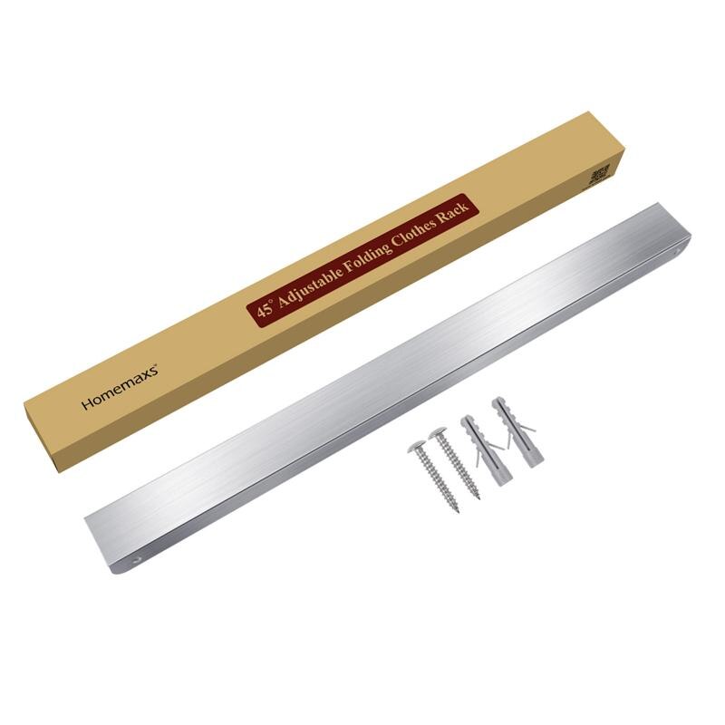 Soporte de pared de aluminio para colgar ropa, colgador de ropa ajustable para organización de lavandería, estante de almacenamiento para armario, colgador de ropa plegable