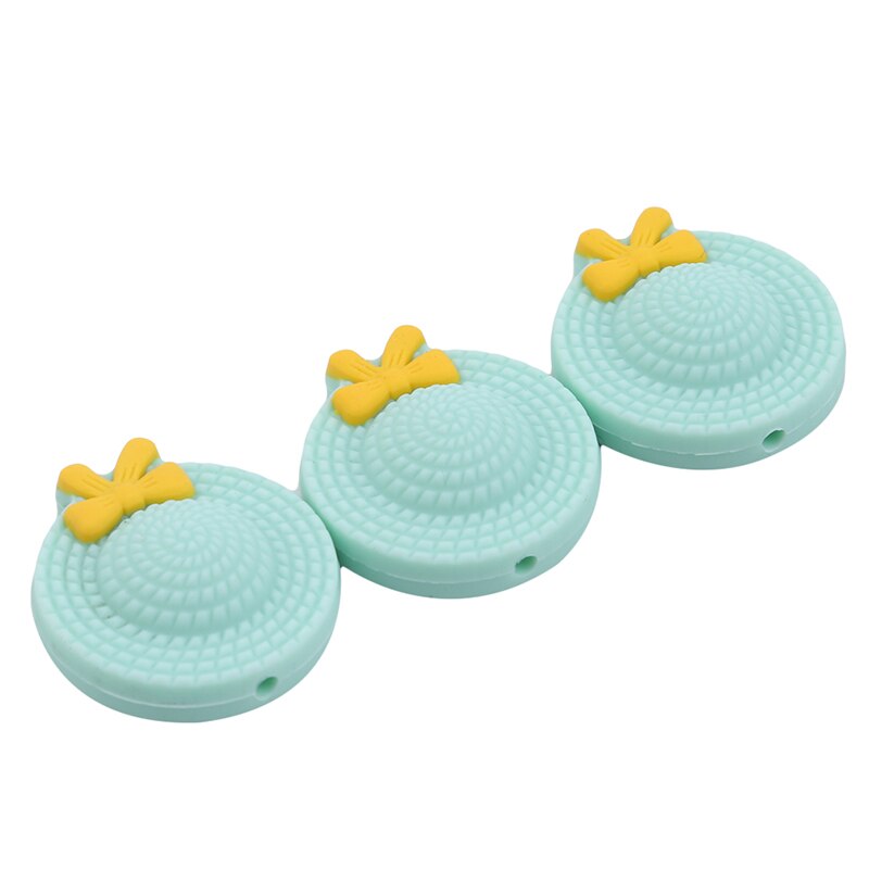 5Pc Baby Ketting Tanden Gel Leuke Boog Cap Baby Siliconen Slijpen Kralen Diy Sieraden Accessoires Baby Kauwen Speelgoed bijtring