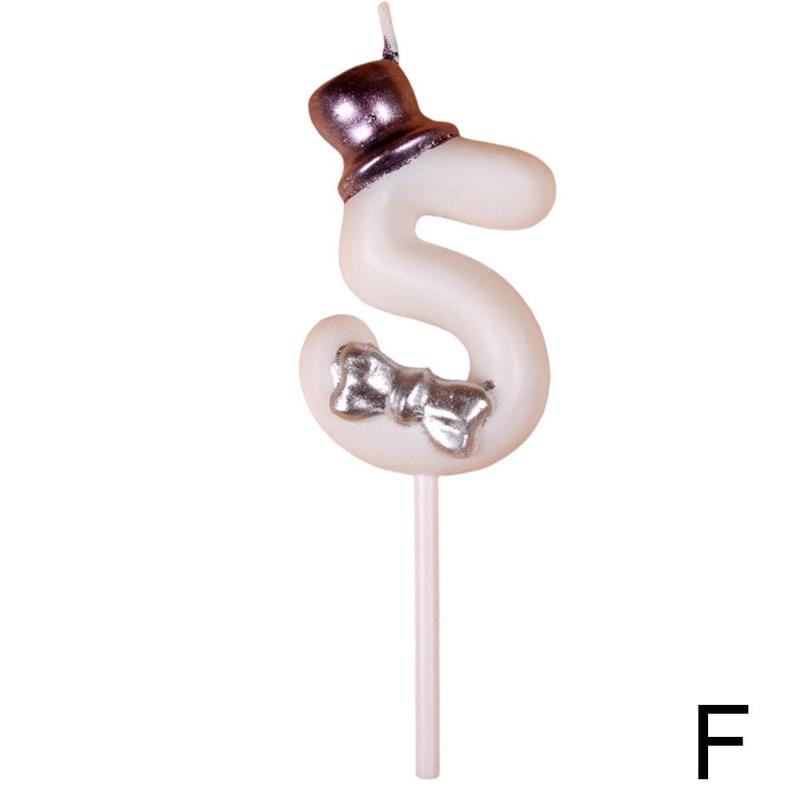 1pc Number 0-9 Birthday Candle Happy Cake S ForParty Crown Cake/ Kids Adult Wedding Decoration Tools: F