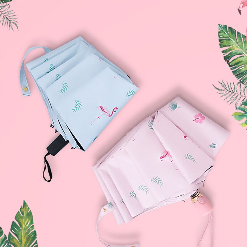 Mały świeży parasol flaming przezroczysty Sakura parasole kot kreskówkowy parasol ptak kreatywne parasole długi uchwyt