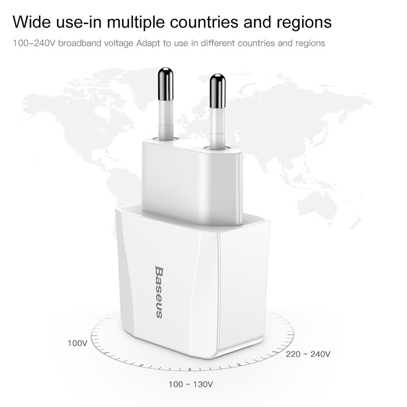 Baseus 5V 2.1A Usb Lader Dual-U Snelle Usb Charger Travel Wall Charger Eu Adapter Voor Iphone Samsung xiaomi Mobiele Telefoon Oplader