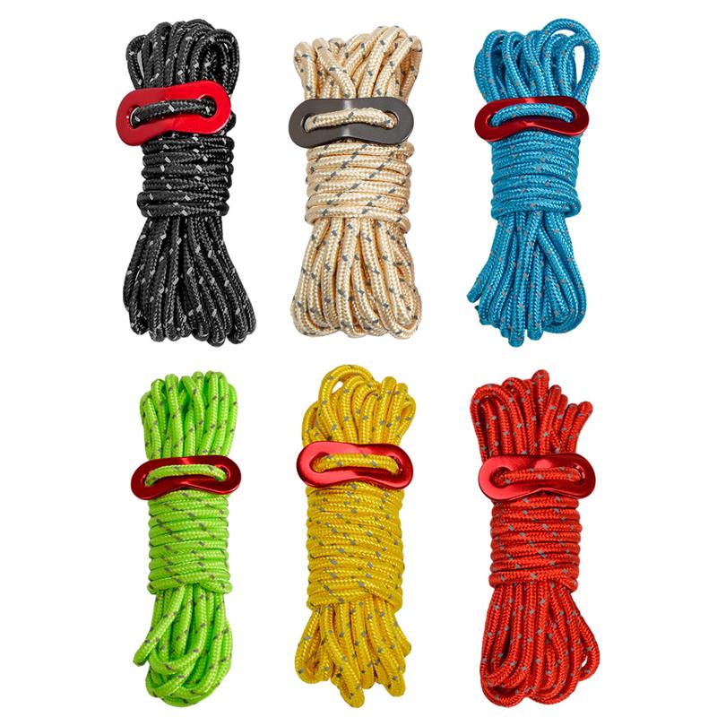 4M Outdoor Tentkoord Reflecterend Paracord Tenttouw Lichtgewicht Campingtouw Met Scheerlijnen Richter Spanner Pouch Voor Tent Tarp
