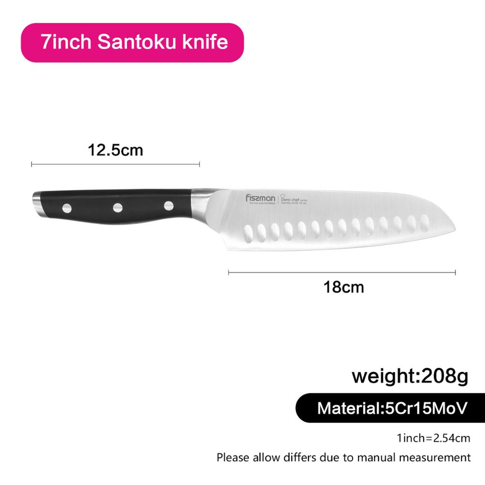 FISSMAN Demi Chef Series German Steel Kitchen Knives Utility Chef Santoku Cheese Knief: Model 2365