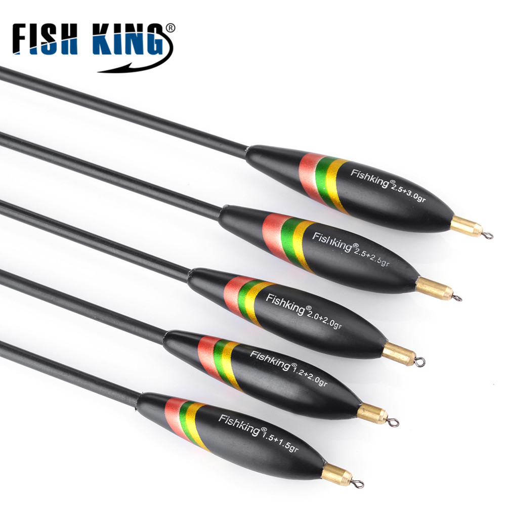 FISH KING-flotador de pesca Bobber de abeto, 5 estilos, tamaño mixto 20cm-26,5 cm, boya de roca oceánica de cobre, aparejos de pesca de carpa