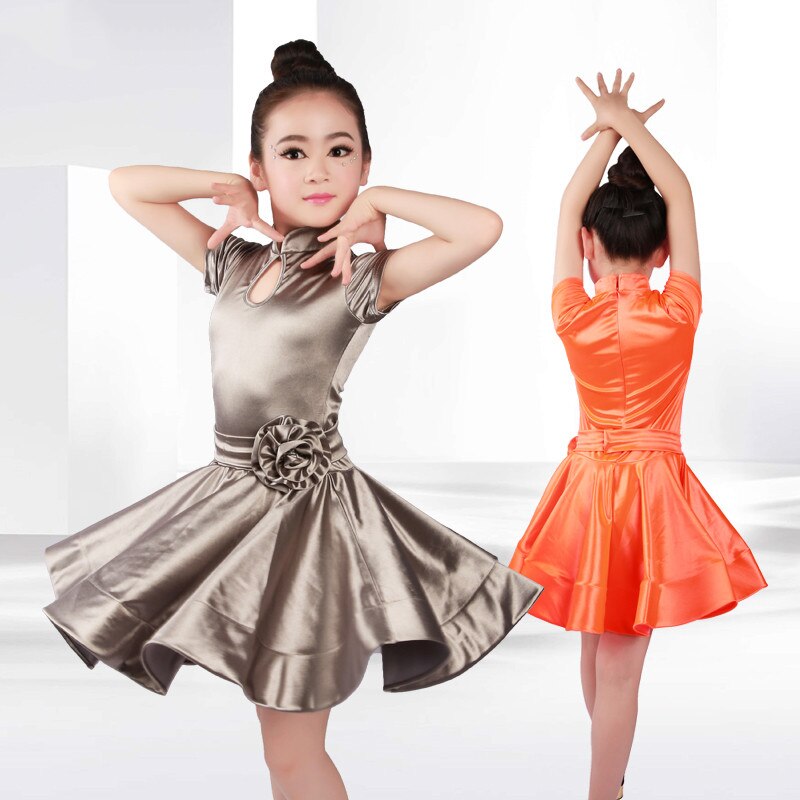 Nuevos vestidos de baile latino niñas niños baile de salón práctica trajes Rumba Samba Spandex brillante puesta en escena vestidos