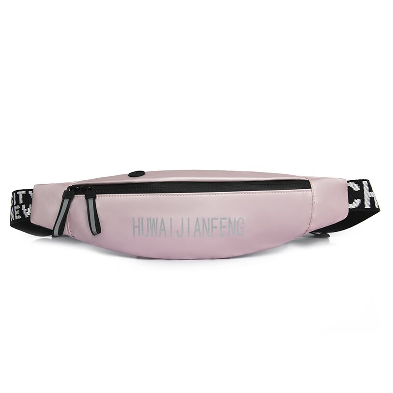 unisex Wasserdichte Nylon Taille Tasche Sport fanny Pack für Frauen Brust Umhängetasche Große Kapazität Gürtel Geldbörse Licht: perlig Rosa