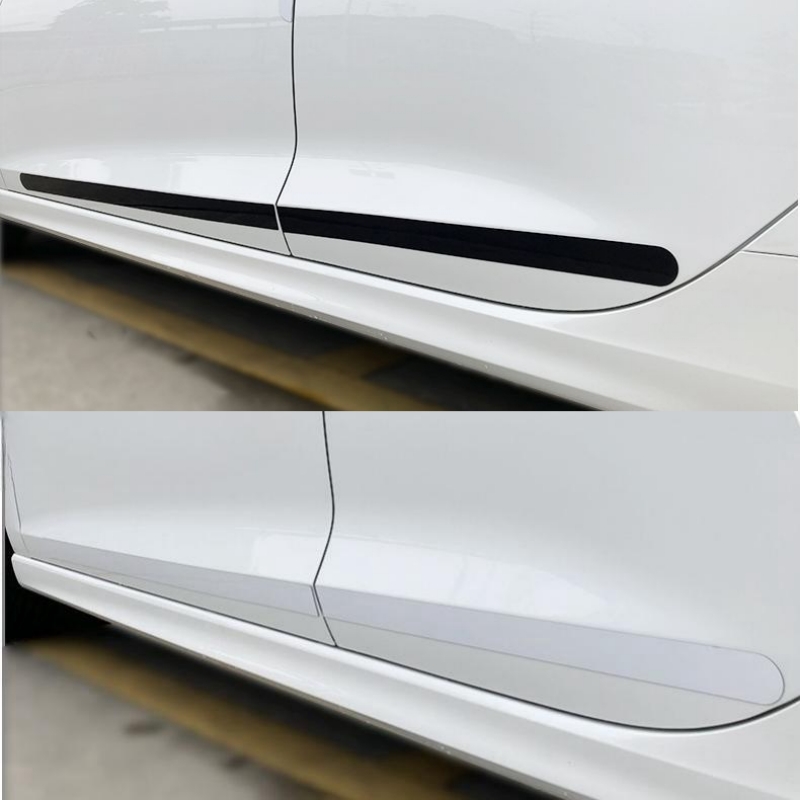 Adhesive-Free/Magnetic Car Door Anti-scratch Strips Black White Rubber Body Side Edge Guard Decoration Protective Stickers
