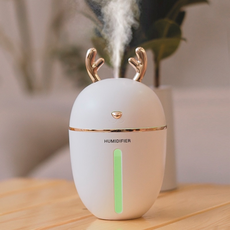 450ml grote capaciteit schattige herten luchtbevochtiger nachtlampje usb-oplaadbaar aromatherapie etherische olie luchtverspreider mistmaker voor in de auto