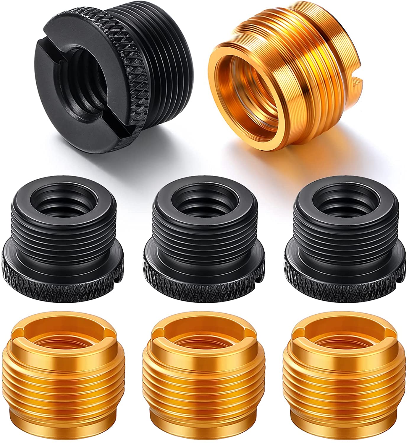 8 Pack Mic Screw Adapter 3/8 Female to 5/8 Male Microphone Stand Adapter Thread Adapter Set Mic Stand Screw Adapter for Micropho