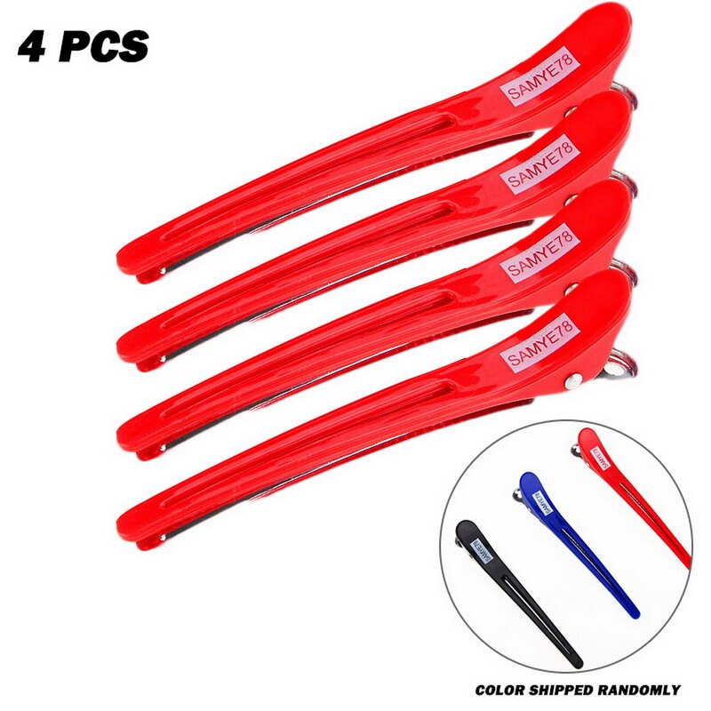 Pinzas de pelo de cocodrilo para peluquería, pinzas de pelo con forma de pico de pato para Pelo fino y gruesas: 4pcs