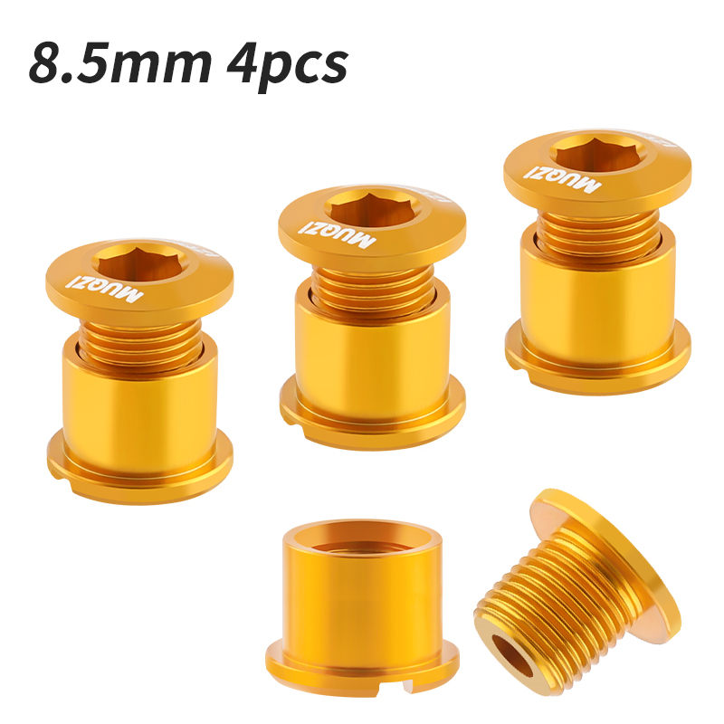 MUQZI 4/5PCS Kettingblad Bouten Enkele Dubbele Kettingblad Schroeven Mountain Road MTB Crank Bouten 6.5/8.5mm: Coral Red