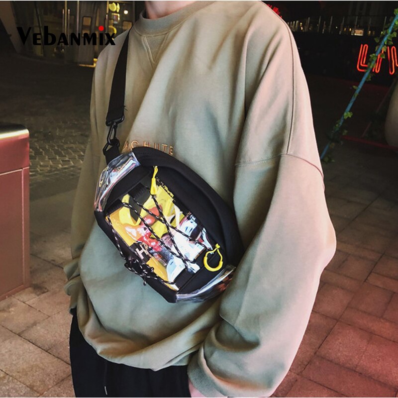 Riñonera transparente de PVC a la riñonera Unisex para hombre, bolsa de cinturón para teléfono de viaje, bolsa de PVC para el pecho, para mujer