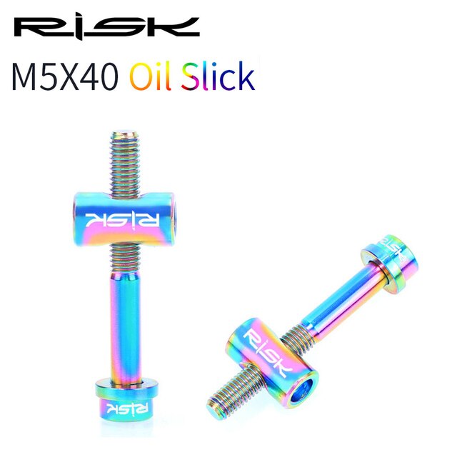 Parafusos e porcas de assento m5x30/40mm, liga de titânio para porcas e parafusos de bicicleta, 2 peças: M5X40 Colorful