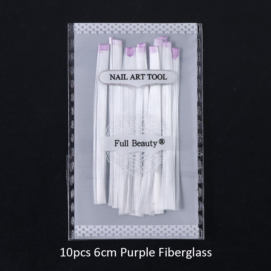 1m/2m/5m Nail Art Fiberglass For Nail Extension Building Clear Nails Fibernails Silk Acrylic Tips With Scraper Manicure SA1578: Purple 10pc