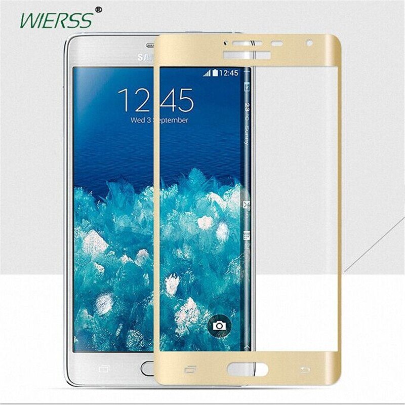 3D 9H Full Coverage Tempered Glass Screen Protector For Samsung Galaxy Note Edge/N915 N9150 N915FY N915A 5.6&quot; Glass CASE Film: gold color