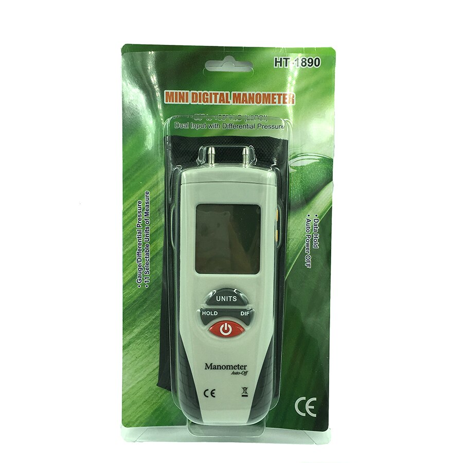 Digital Manometer Air Pressure Meter air pressure Differential Gauge High performance LCD 55H2O to +55H2O Data Hold
