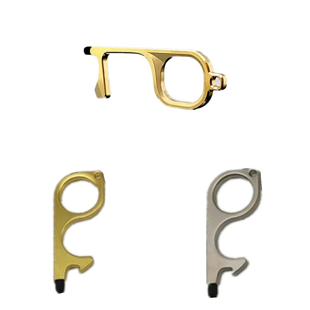 Key Door Opener Elevator Press Handle Key Safe Keychain Zero-touch Key Press Key Ring For Elevator Artifact