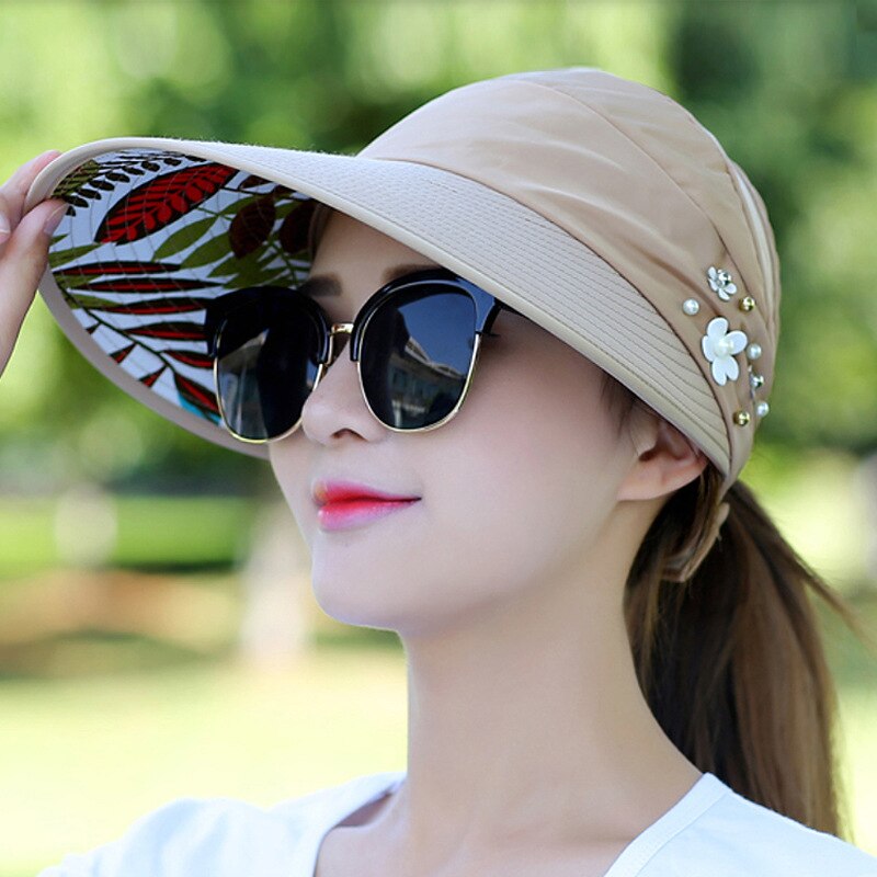Sombrero plegable portátil para mujer, sombrilla de verano, informal, sencillo, de viaje, protección solar