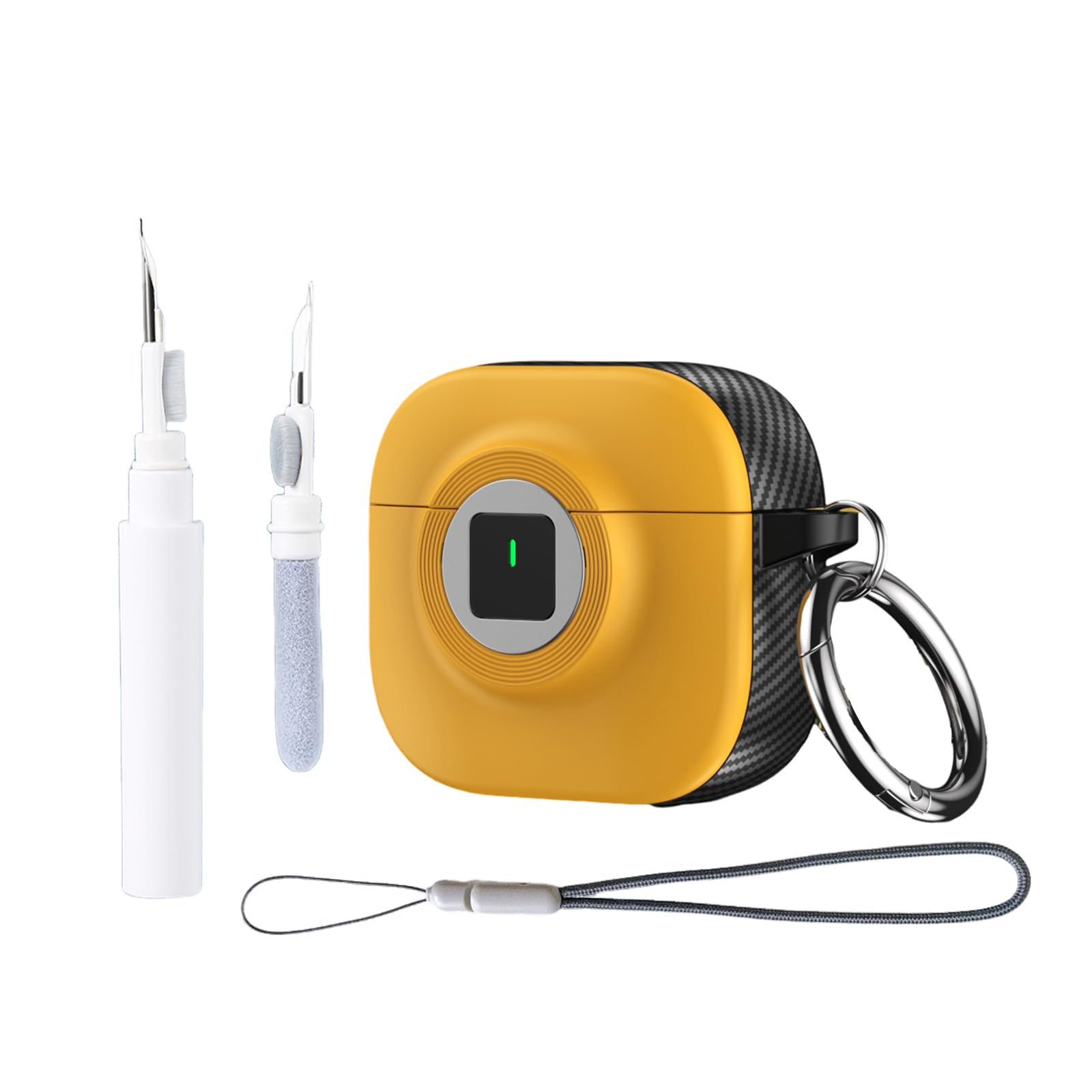 Étuis de verrouillage pour AirPods 4, étui ANC, étui cool mignon, housse de protection d'appareil photo avec lanière porte-clés et kit de nettoyage pour AirPods 4: 3XS / CORAL