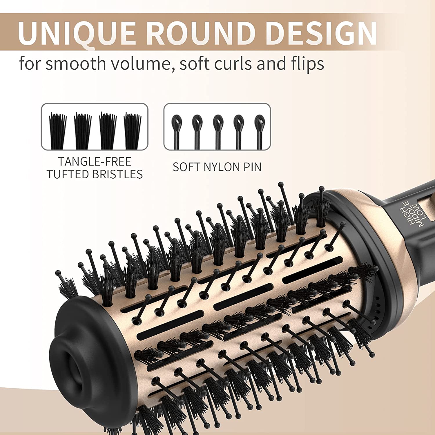 Hair Dryer Brush And Volumizer Hair Dryer Styler 4 in 1 Dryer Brush Anti-frizz Blowout Air Brush For Straightening &amp; Curling