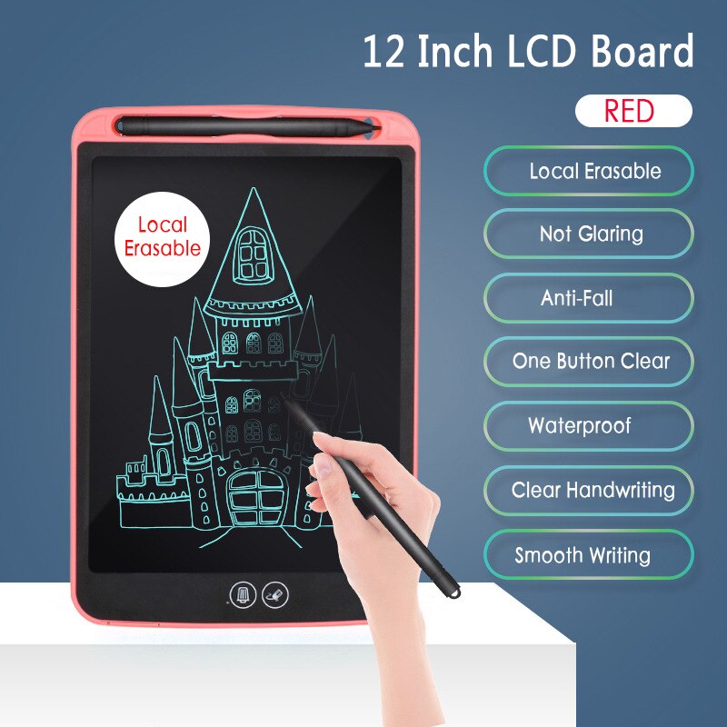 6.5-12 inch LCD Drawing Tablets Toys Paperless Portable Drawing Pad One Key Clean Anti-erase Lock Educational Toys Birthday: 10 part erasable