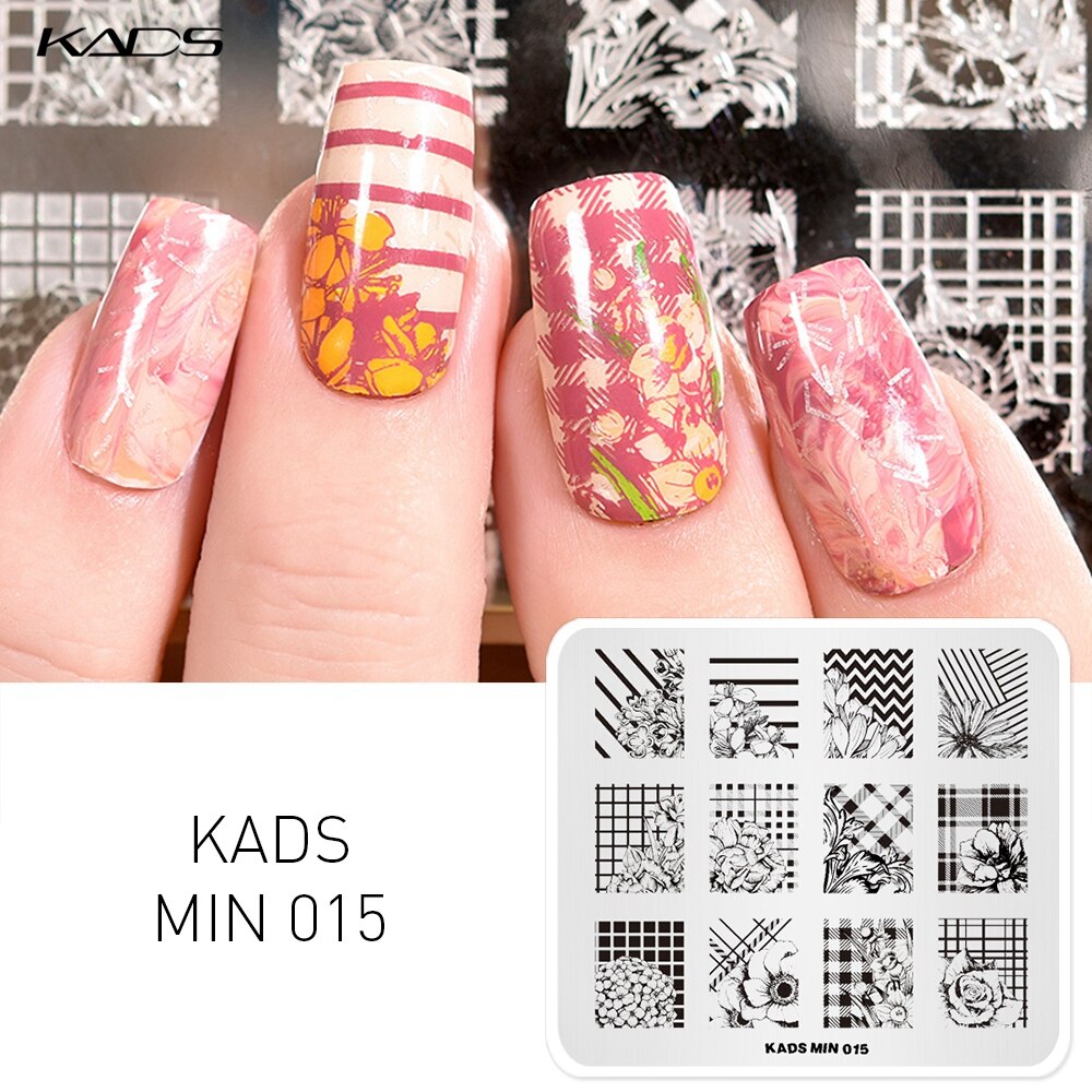 1pc negle stempel plade blonde blomster mønster nail art stempel skabelon gør det selv negle design manicure plader print stencil værktøjer: 07