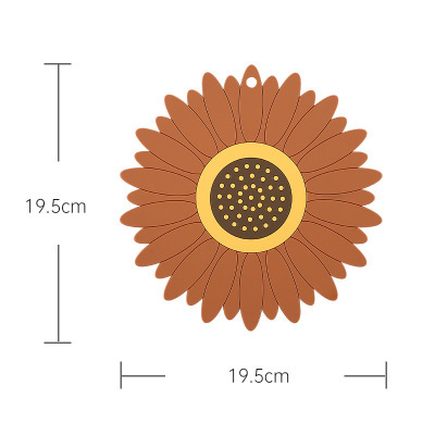Sunflower Potholder Pot Mat Home Dining Mat Plate Mat Table Mat Anti-scalding Tea Coaster Bowl Mat: Brown-L