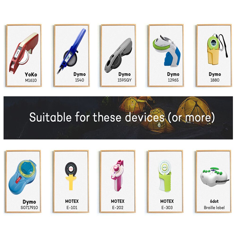 6 rollen Mehrfarbig PräGen Band 9MM Präge Etikett Band Nachfüllung Kompatibel für Motex E101 und DYMO 12965 Präge Etikett Hersteller