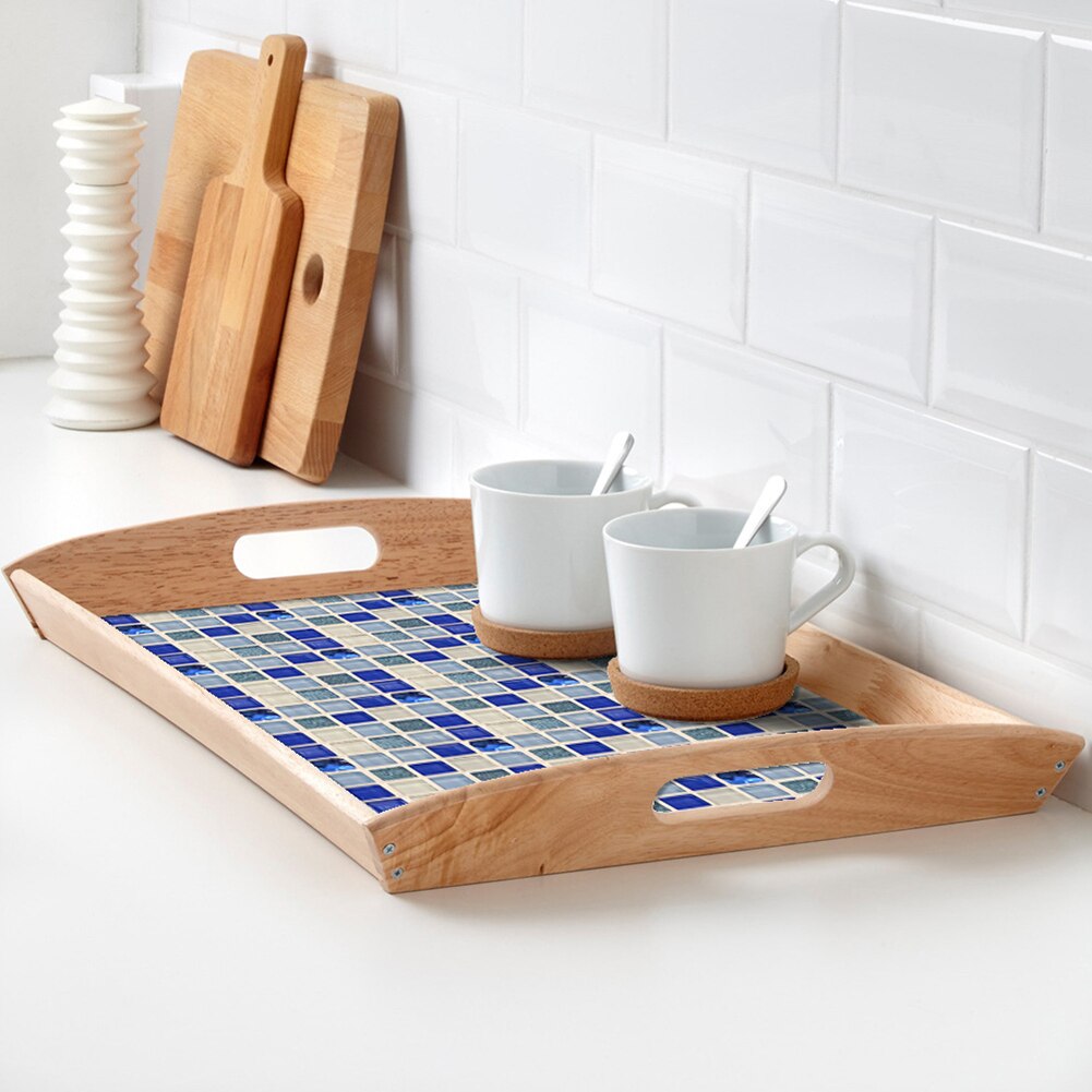 18Pcs Tile Stickers Living Room Wall Self-Adhesive Matte Mosaic Tile Sticker Decals Kitchen Bathroom Decorative Wall Stickers