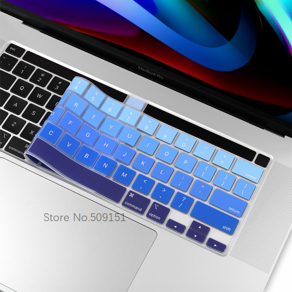 Housse de protection en Silicone pour MacBook Pro 16 pouces, couleur arc-en-ciel, Touch Bar et Touch ID A2141, pour clavier anglais et américain