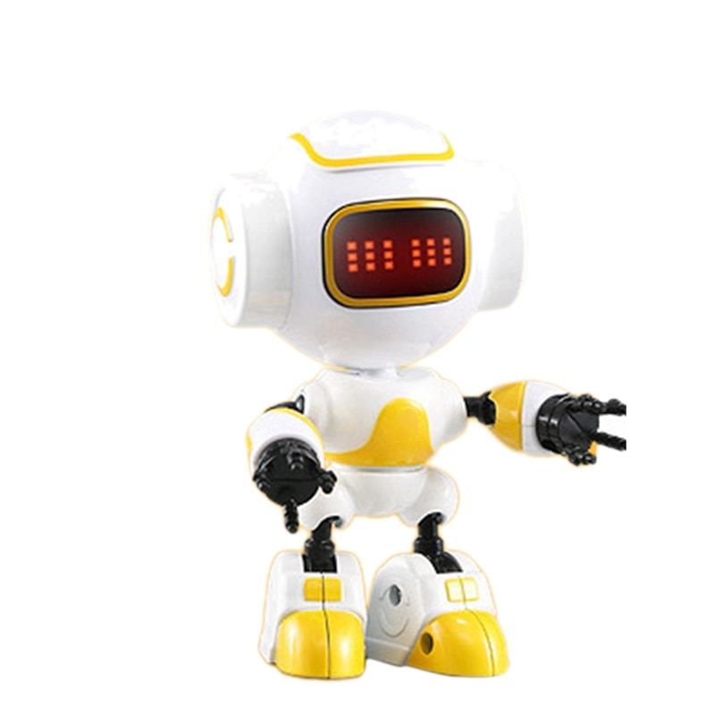 Contact-Sensitive Educational Robot Children's Toy with Sound Effects and Lights: Yellow