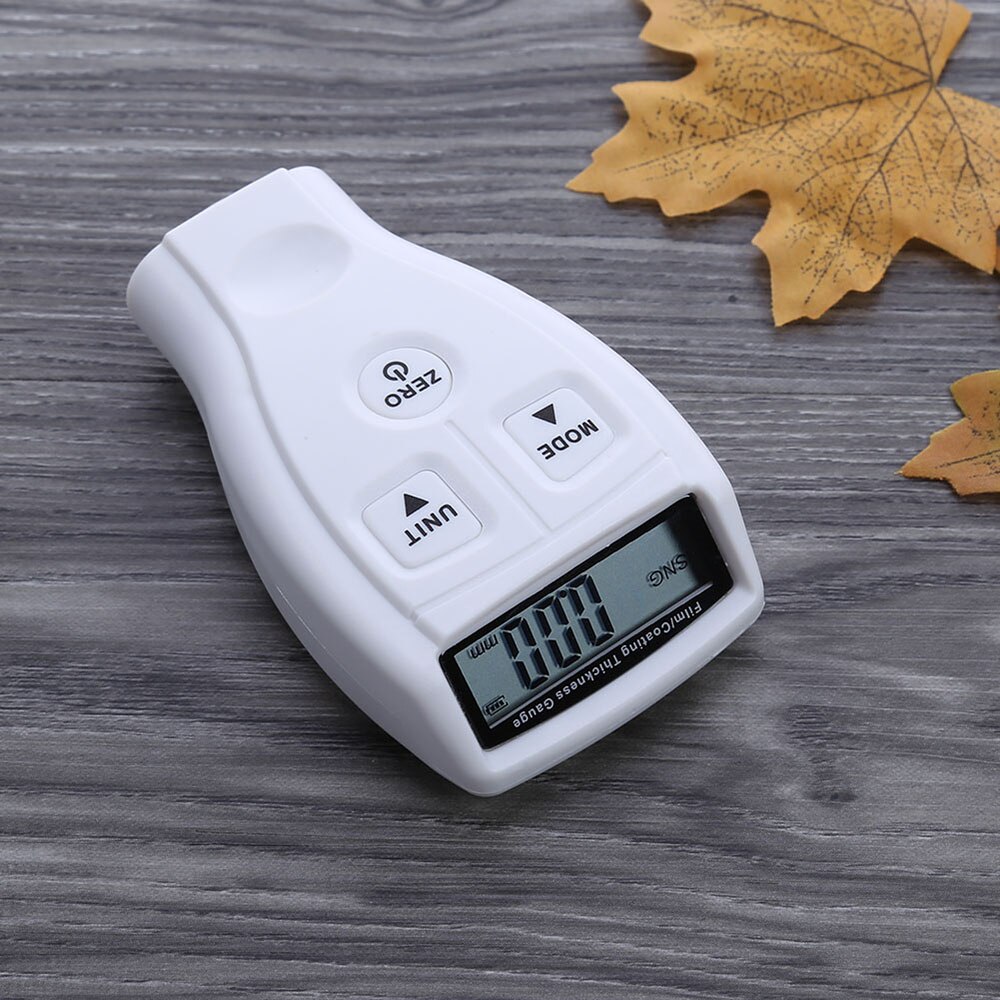 Paint Thickness Gauge Meter Coating Thickness Gauge Paint Depth Gauge Meter with Backlight LCD Display White Orange Blue