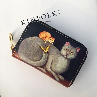 Famous Brand Credit Card Holder Porte Carte Printting Cartoon Children's Purse Card Wallets Monederos Para Mujer: 2cat coin holder