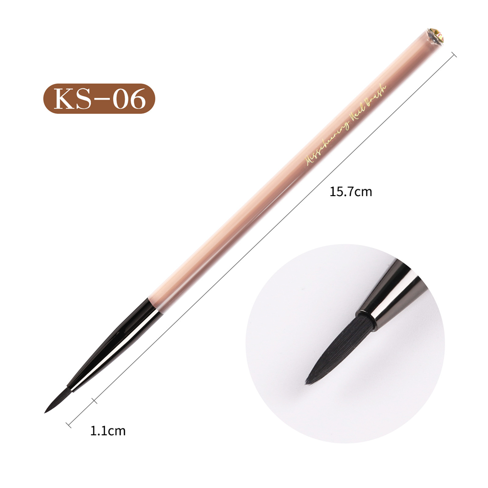 Akrylnagelkonstborste manikyrborstar nageltillbehör tillbehör målningspenna akrylgelnagelkonstverktyg borstar: Plommon