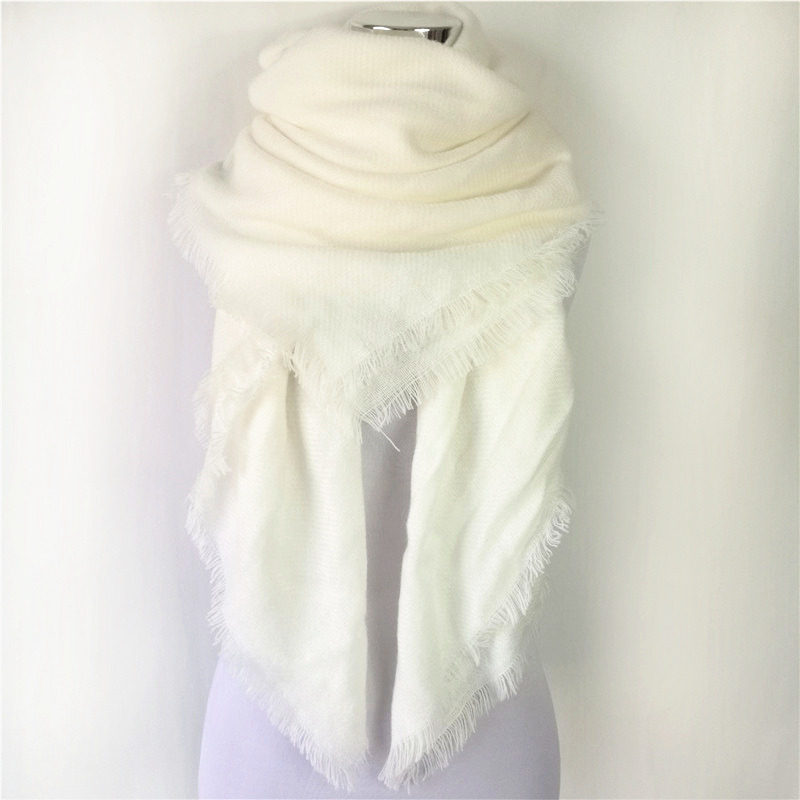 Vinter mærke ensfarvet cashmere kvinder tørklæde stor størrelse tæppe dame uld tørklæder firkantet sjal billig