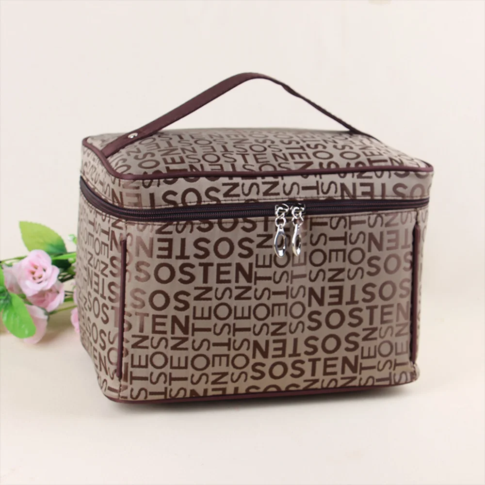 Makeup Bag Portable Large Capacity Organizer Storage Box Advanced CarryOn Waterproof Wash Cute Sweet Handbag Simple Toiletry Bag: Red