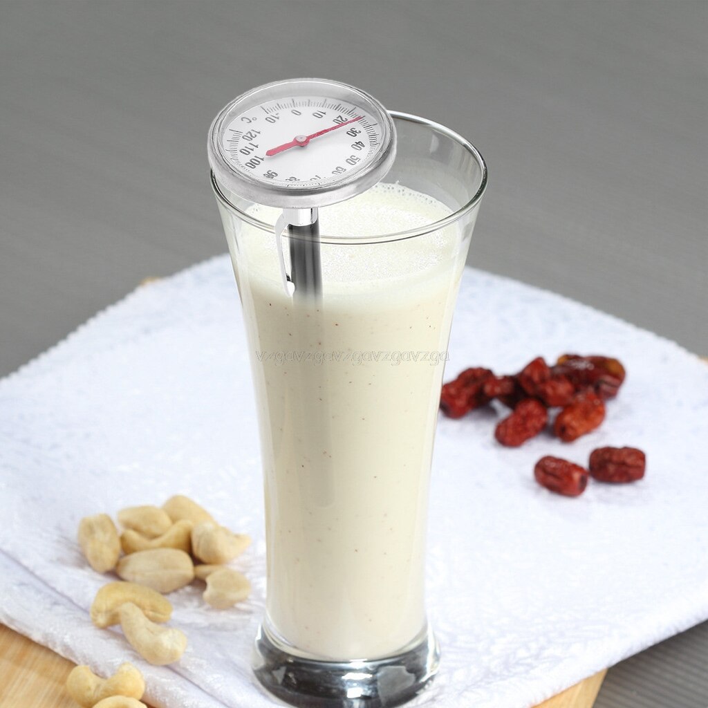 Stainless Steel Thermometer Kitchen Probe 0-120degree Food Tea Water Meat Milk Coffee Foam Temperature Tester J21 20