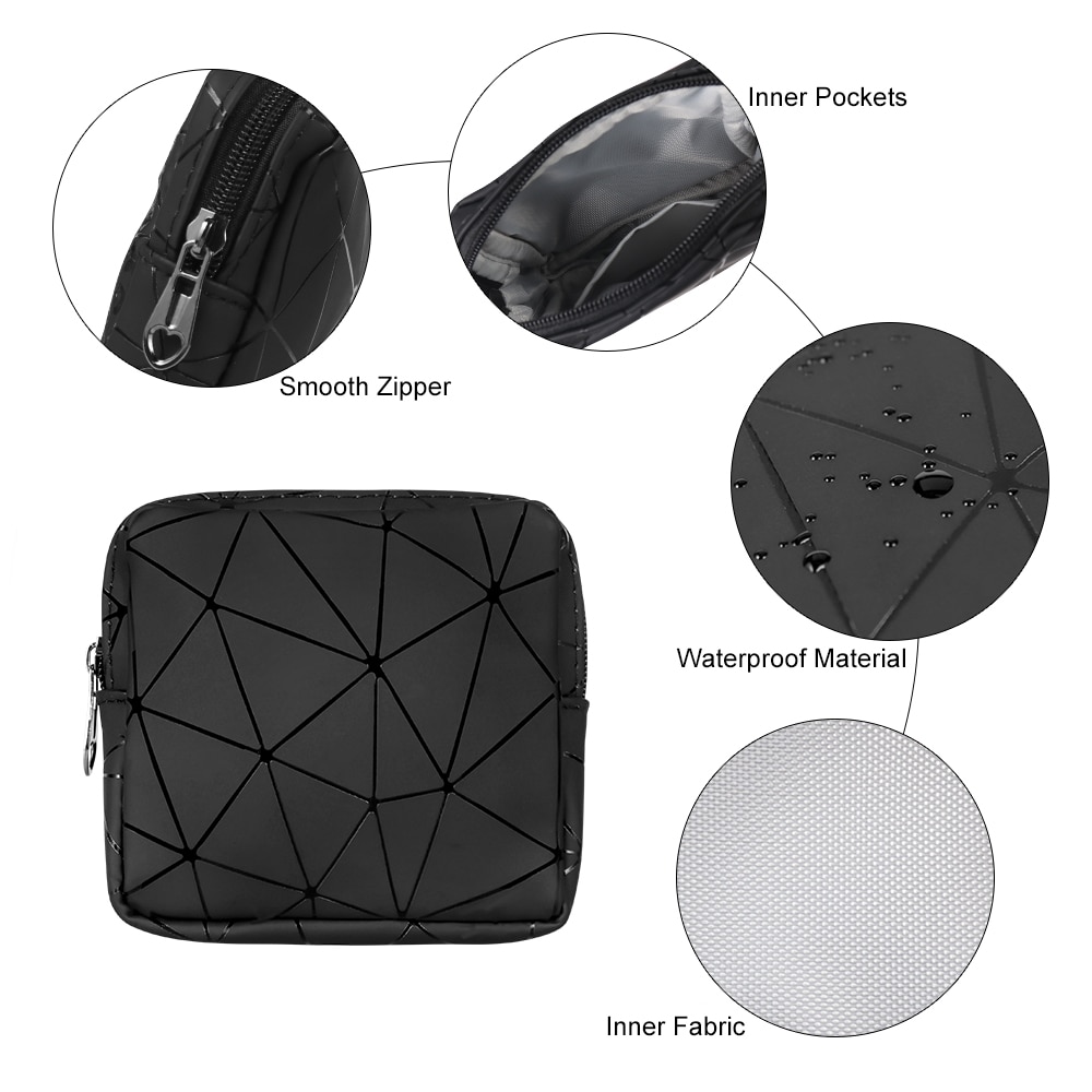 Buylor makeup taske organizer cometic holder håndtaske organizer menstruationspude opbevaringstaske rombe hygiejnebind organizer