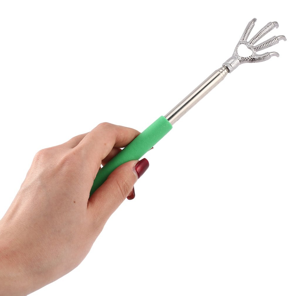 Compact Telescopic Claw Stainless Steel Massager Back Scratcher Adjustable Back Scratching Massage Hand Claw Protective Stinger