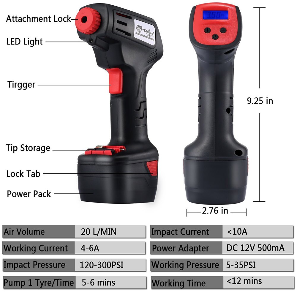 Pro Air Compressor Draadloze Draagbare Compressor Elektrische Inflator Portable Hand Held Pomp Met Digitale Lcd