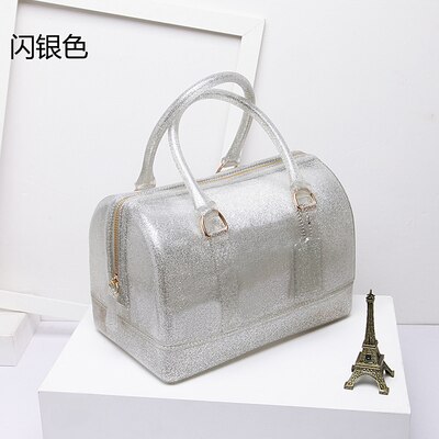 Estate Dolce Della Caramella Della Gelatina Del Silicone Borse Della Borsa Delle Donne Casual Tote Borse Delle Signore di Spalla Crossbody Borse Da Spiaggia Ragazze di Sesso Femminile Bolsos: Silver