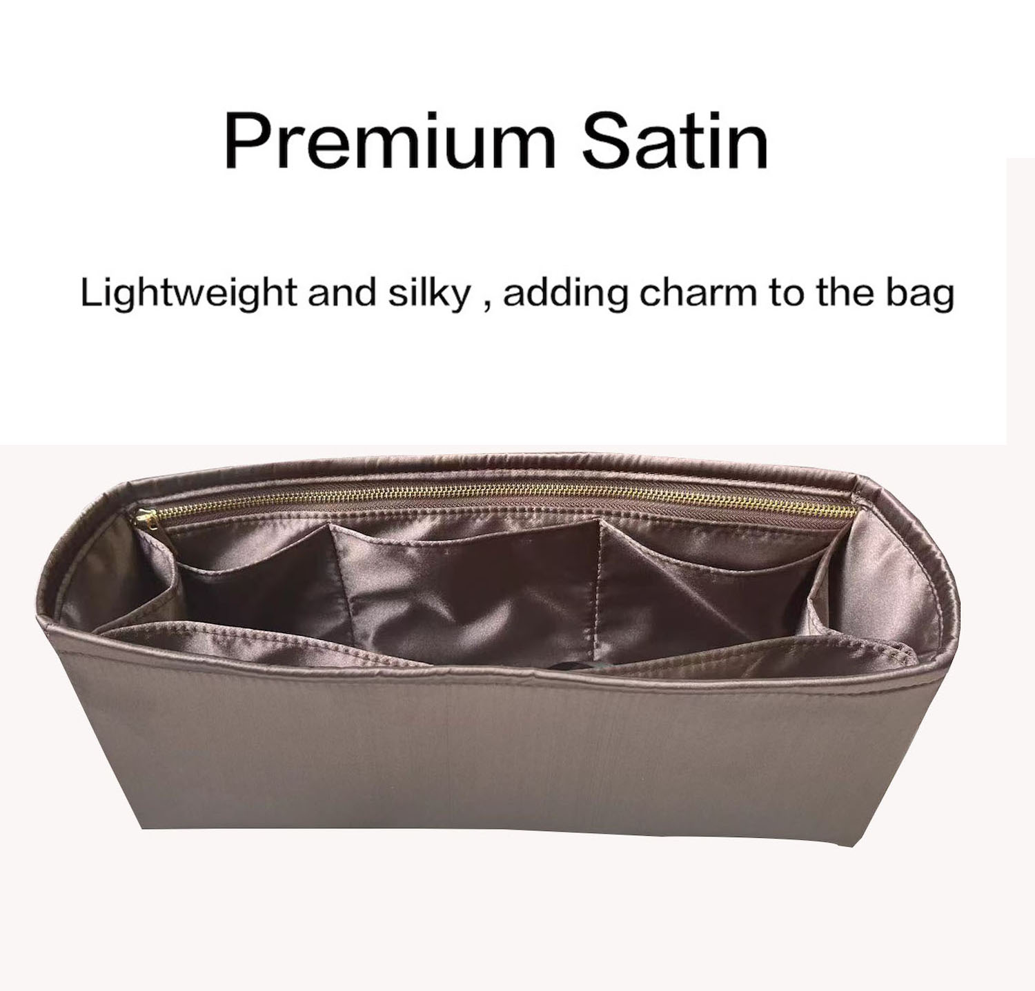 Veskeorganisator silkemyk, silke, luksuriøs håndveske, tote-in-bag-formere, dame - passer til b irkin 25/30/35/40 vesker
