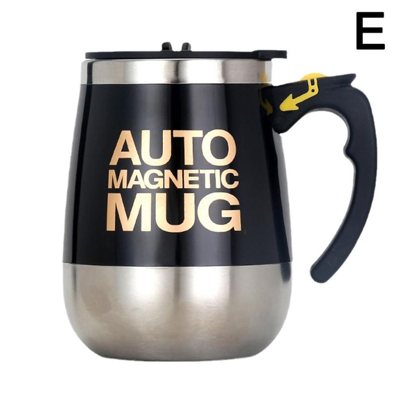 Tazza magnetica automatica caffè latte mescolare tazze 304 acciaio inossidabile creativo agitazione bicchiere auto tazza pigro elettrico Q8H4: Charge nero