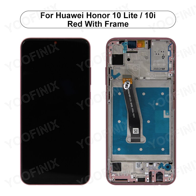 6.21 &quot;für Huawei Honor 10 Lite Anzeige Touchscreen Digitizer Ersatz Teile Für Honor 10i LCD HRY-LX2 HRY-AL00 HRY-LX1LCD: rot mit Rahmen