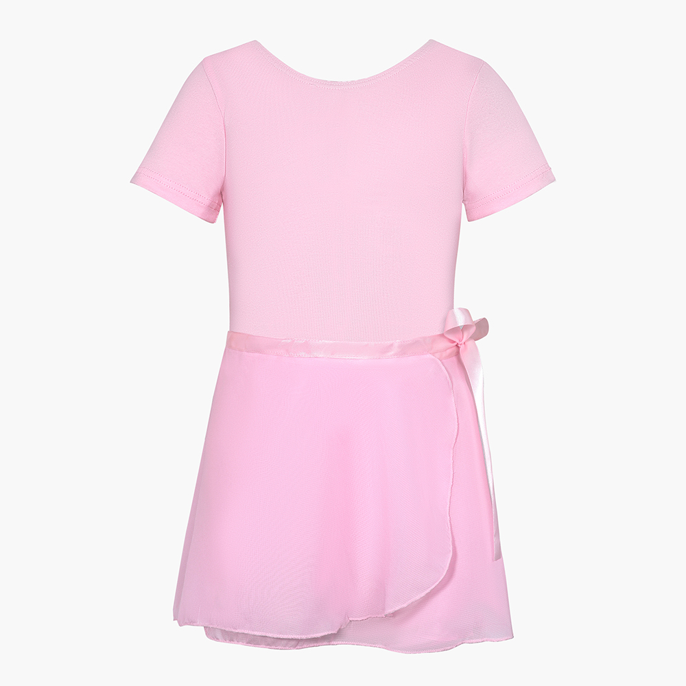 Justaucorps de gymnastique pour filles, jupe de danse, vêtements Tutu de Ballet pour enfants en bas âge, vêtements de danse sur scène à manches courtes: M / Rose