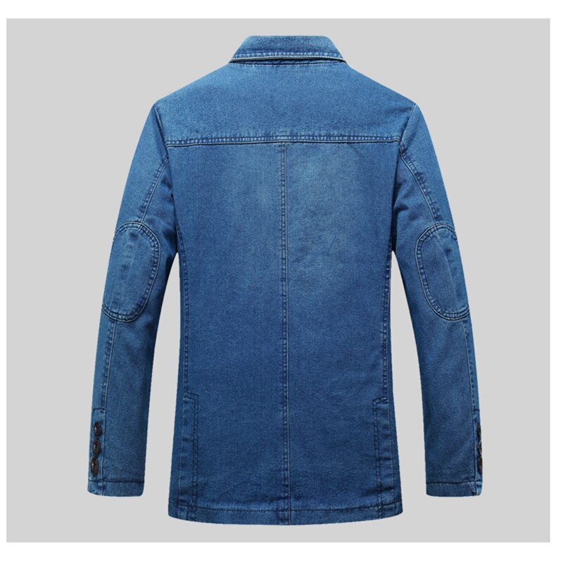 Mens Denim Blazer Men Cotton Vintage Suit Outerwear Male Blue Coat Denim Jacket Men Slim Fit Jeans Denim Blazers Top