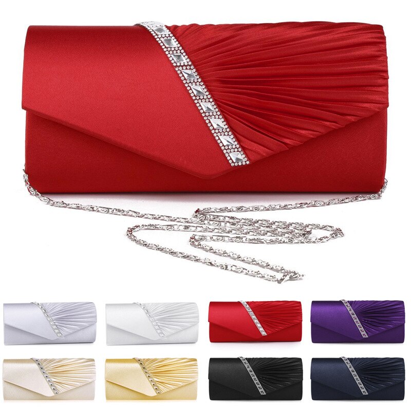 Rosso argento viola blu donna borsa da sera con strass borsa da banchetto per feste borsa da sposa per donna borsa a tracolla accessori per abiti