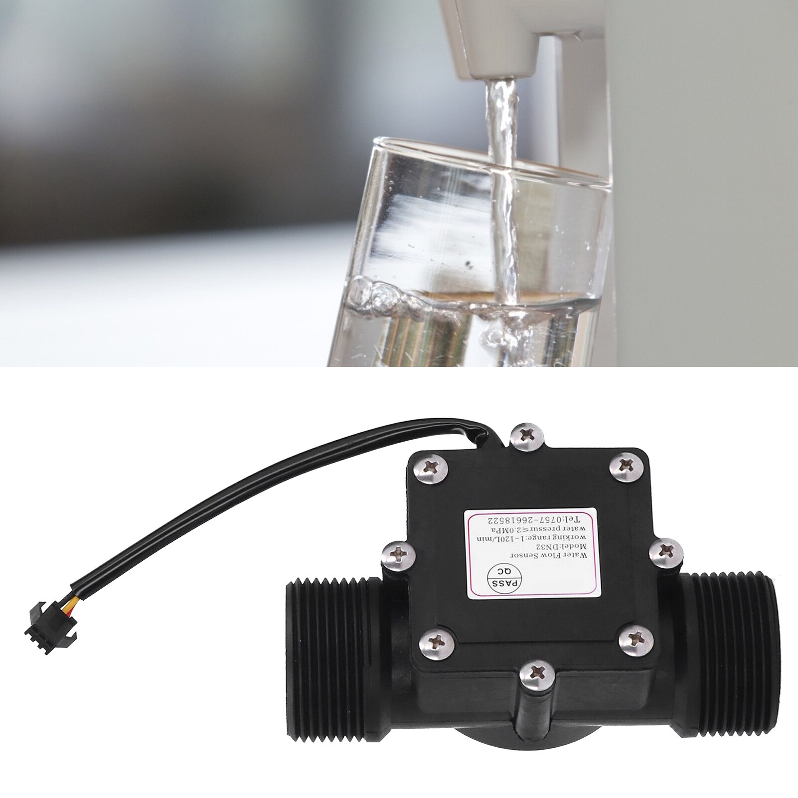 YF-DN32 G1.25in Industrial Flow Meter Pipe Water Flowmeter Counter Hall Sensor DC3-24V Water Flow Counter Hall Flowmeter